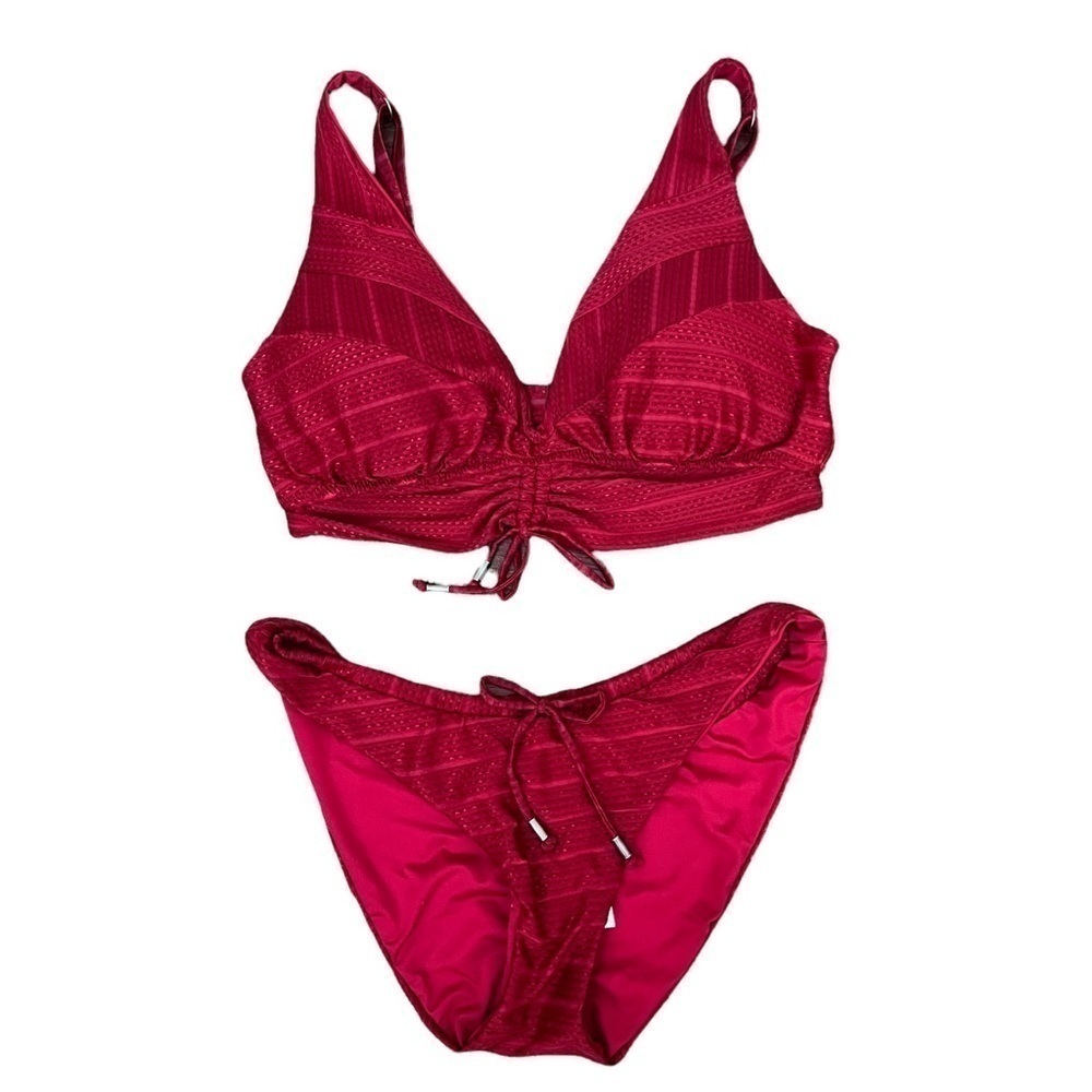 BECCA two piece Bikini set top and bottom both size large - Picture 2 of 8